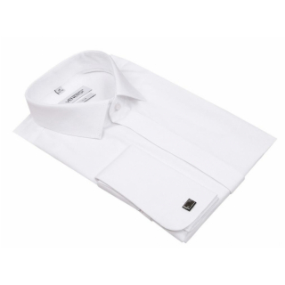 Biela predĺžená košeľa na manžetové gombíky VENERGI SLIM 182-188 cm