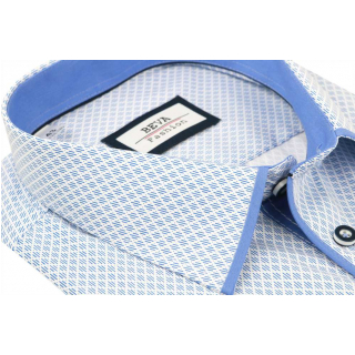 Bielo- modrá košeľa krátky rukáv BEVA KLASIK