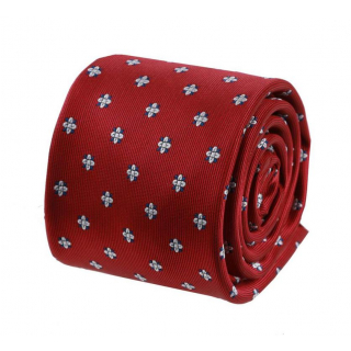 Elegantná červená kravata s drobným vzorom ORSI 6,5 cm 797