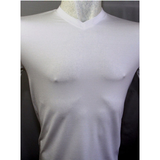 Luxusné pánske tričko FAVAB LUCIANO biele, dlhý rukáv XL