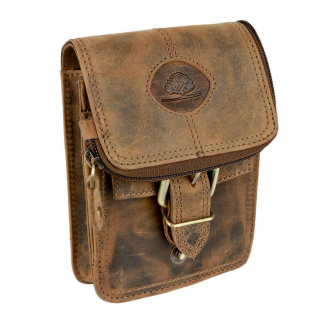 Cestovná kožená peňaženka-puzdro na opasok GreenBurry
