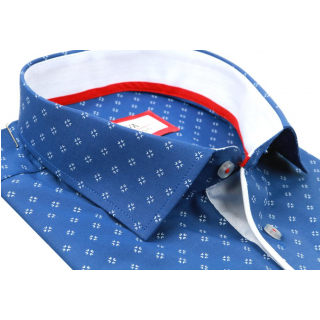 BEVA KLASIK Modrá košeľa, krátky rukáv T1917