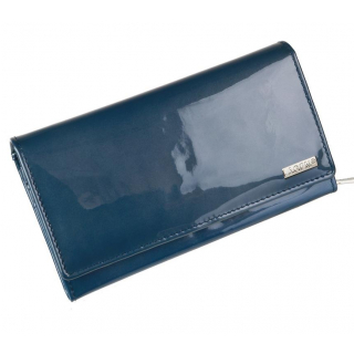 Veľká listová peňaženka perleťovo-modrá pre 19 kariet