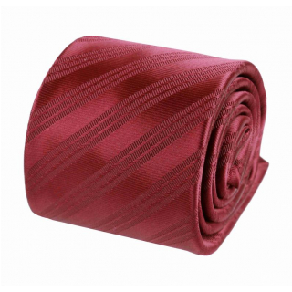 Bordová kravata s tkanými prúžkami, 100% mikropolyester