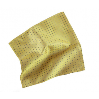 Vreckovka do saka žltá, modré štvorčeky, tkaný polyester
