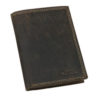 Peňaženka na výšku MERCUCIO 9 kariet hnedá tmavá