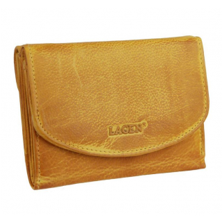 Dámska peňaženka LAGEN, mäkká koža, žltá okrová