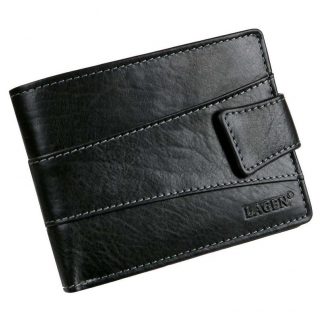 Pánska RFID peňaženka s prackou, na šírku čierna