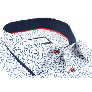 Štýlová košeľa dl.rukáv BEVA Regular, bielo-modrá