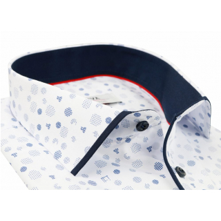 Elegantná košeľa dl.rukáv BEVA Regular, bielo-modrá
