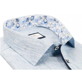 Košeľa dlhý rukáv BEVA Slim, modrá melanž