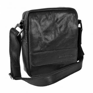 SENDI | Taška na rameno z čiernej nappa kože 21x16x6 cm 