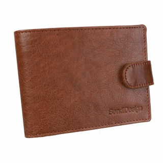Pánska kožená peňaženka pre 8 kariet SENDI hnedá, RFID