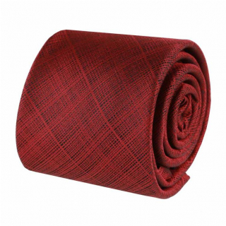 Pánska kravata červená s čiernym, matná 7 cm