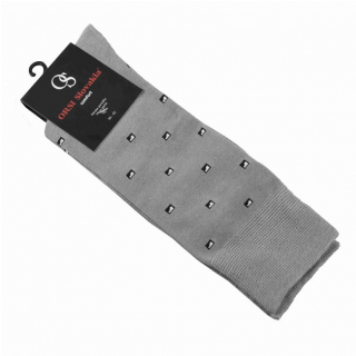 Pánske štýlové ponožky ORSI šedé, bielo-čierny vzor