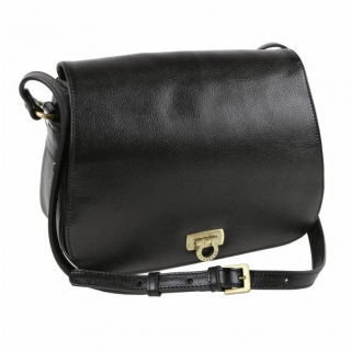 Luxusná čierna kabelka HEXAGONA 28x20 cm koža