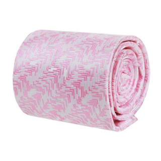 Elegantná ružovo-biela kravata s odleskom 8 cm