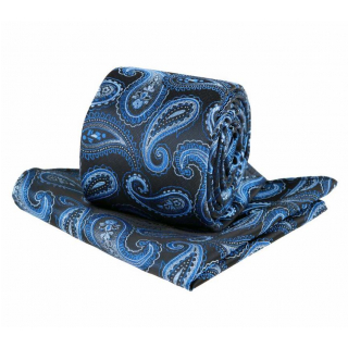 Kravatový set ORSI paisley modrý