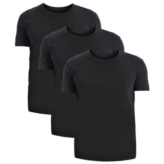 Elastické pánske tričko U-výstrih - 3 kusy čierne