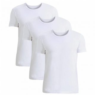 Pánske elastické tričko U-výstrih - 3 kusy biele