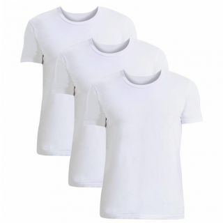 Pánske elastické tričko FANNIFEN krátky rukáv biele 3-PACK XXL