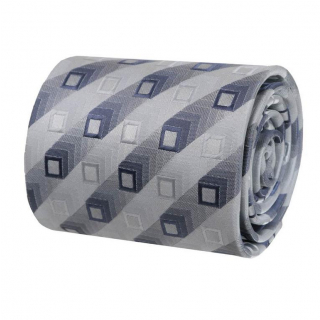 Šedo-strieborná kravata so vzorom 8 cm