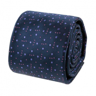 Biznis kravata ORSI modrá, fialový vzor