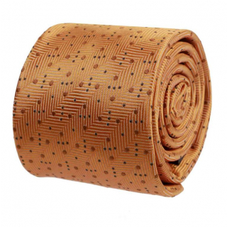 Elegantná oranžová kravata ORSI, tkaný vzor