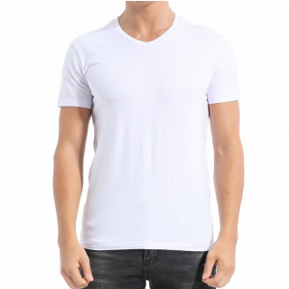 Pánske tričko kr.rukáv biele (bavlna 95% + elastan)