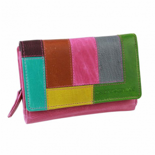 Ružová kožená peňaženka pre 12 kariet GreenBurry 