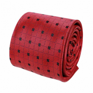 Vínovo-červená kravata s tkaným vzorom 7 cm