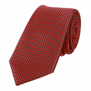Trendová slim kravata 6 cm, červeno-čierna