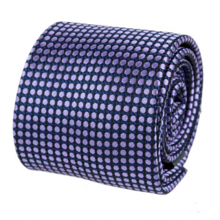 Modro-čierna kravata s fialovým vzorom