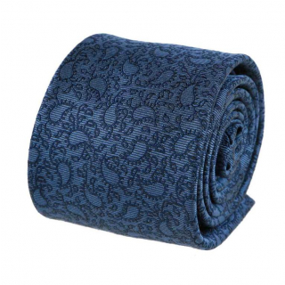 Luxusná V.I.P. kravata modrá paisley vzor 