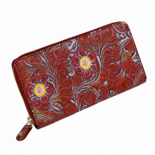 Dámska kožená peňaženka s kvetinovou potlačou MERCUCIO