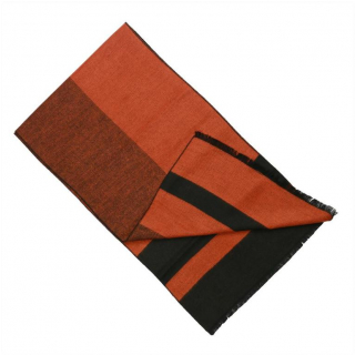 Čierno-oranžový hrejivý pánsky šál