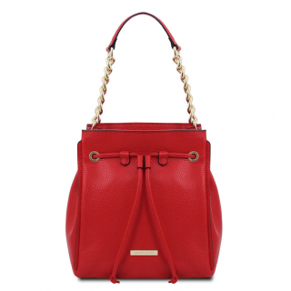 Červená kabelka z toskánskej mäkkej kože TUSCANY BAG 