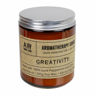 Aromaterapetuticka sviečka KREATIVITA, pepermint + klinčeky