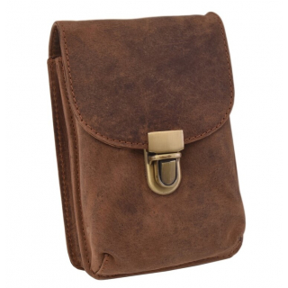MERCUCIO | Kožené puzdro na opasok 17 x 11,5 dark tan