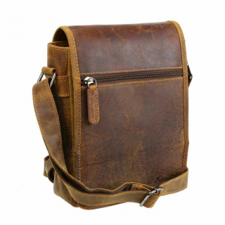 Kožená vintage camel taška na rameno 23x19x7 cm MERCUCIO
