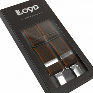 Pánske traky LLOYD hnedé vzorované do 120 cm, š. 3,5 cm