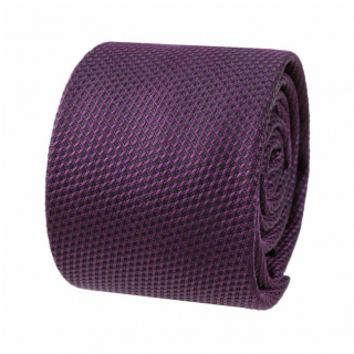 Slim kravata s tkaným vzorom ORSI tmavá fialová 6 cm