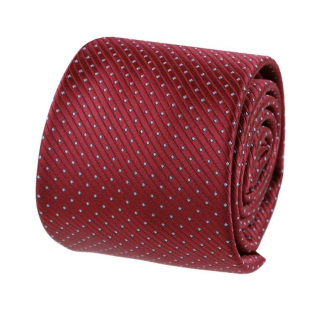 Pánska kravata bordová s bodkami ORSI 7 cm