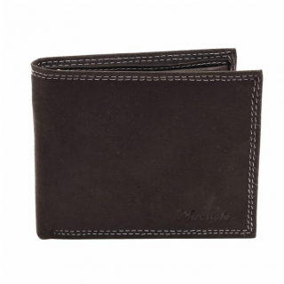 Pánska peňaženka s vnútornou prackou, 10 kariet, čierna koža