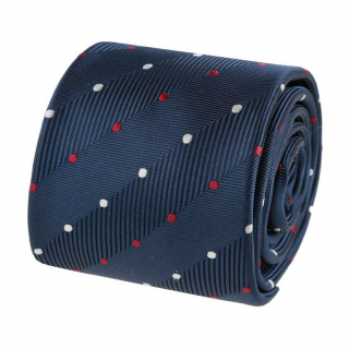 Pánska kravata ORSI modrá tmavá s bodkami