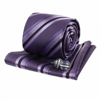 Elegantný fialový kravatový set ORSI 3-dielny