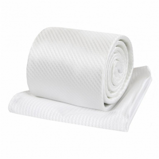 Elegantný biely kravatový set ORSI s odleskom 8 cm