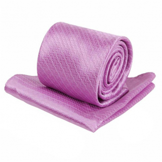 Kravatový set s tkaným vzorom ORSI sýto-ružový 8 cm