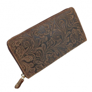 Dámska listová peňaženka pre 14 kariet, koža s brúsenou potlačou 