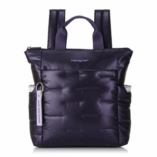 Dámska fialová puff kabelka - ruksak HEDGREN 